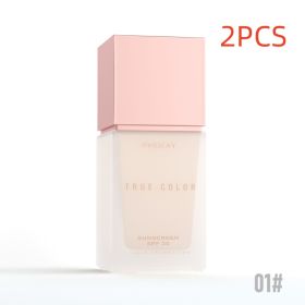 MATTE SUNSCREEN LIQUID FOUNDATION SPF 30 (Option: 01color 2PCS)